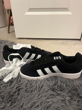 adidas Black and White Suede Low-Top Sneakers